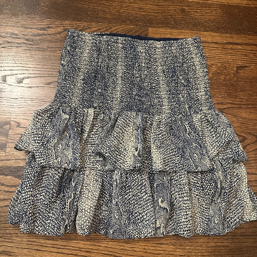 SEN Elegant Blue and Cream Women's Skirt